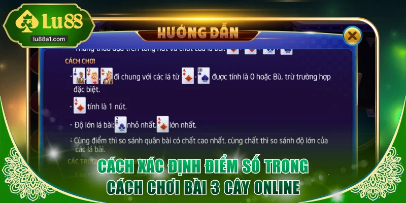 Cách thức xác định điểm số trong cách chơi bài 3 cây online