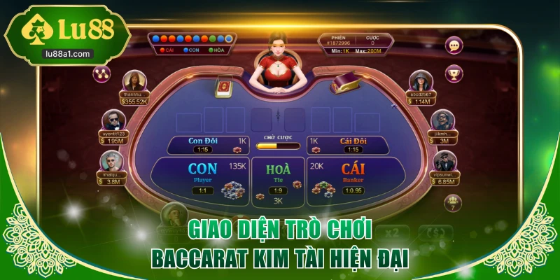 Giao diện trò chơi Baccarat Kim Tài hiện đại
