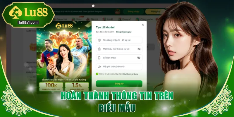 Hoàn thành thông tin trên biểu mẫu